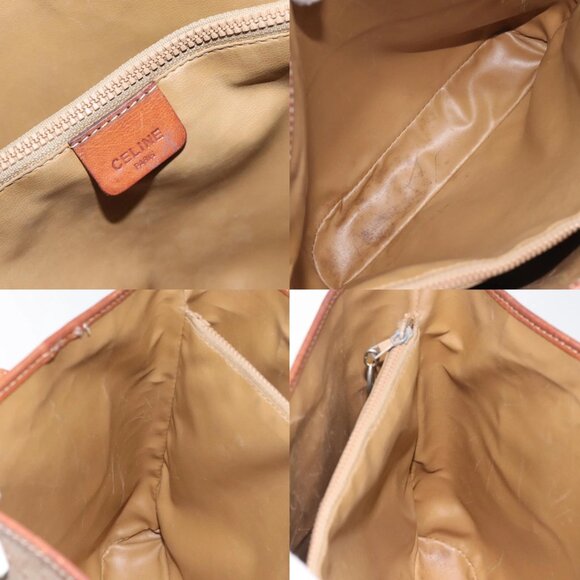 CELINE Macadam Canvas Tote Bag PVC Beige Gold Auth BA2311 - Picture 13 of 14